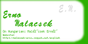 erno malacsek business card